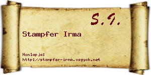 Stampfer Irma névjegykártya